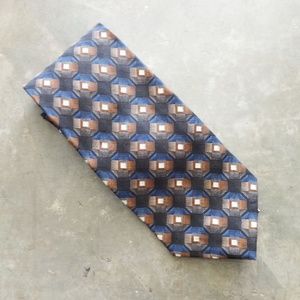 Vintage J.Z. Richards Nordstrom Silk Tie Blue Black Tan